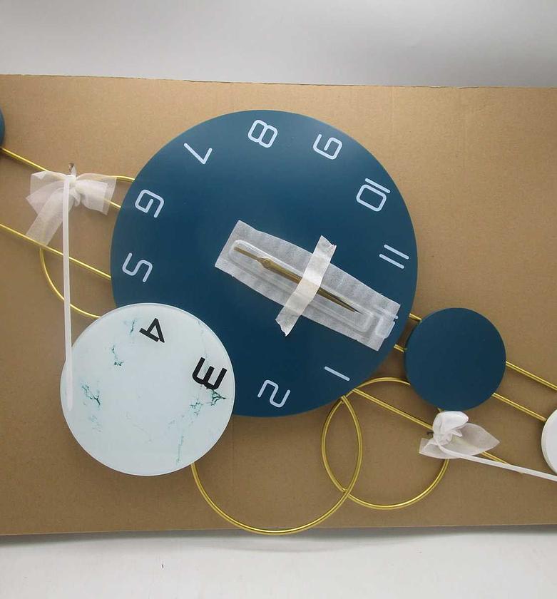 Clock wallblue+--white+--gold 40*80cm #ref:bf331# image