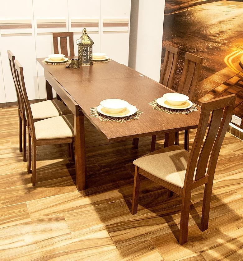 Dining Table with 6 Chairs – Beech Veneer Finish image