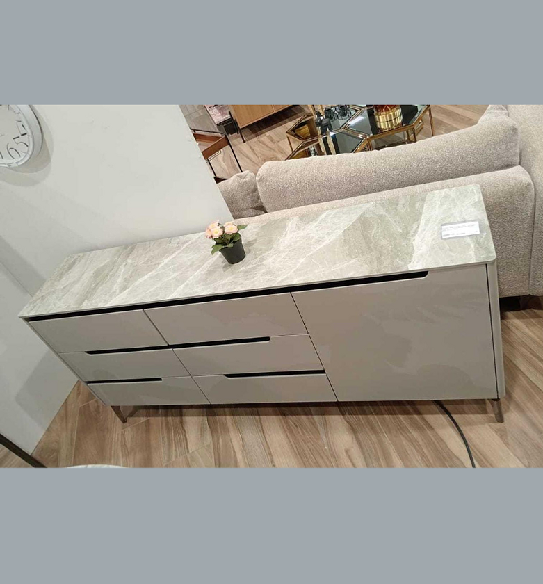 Buffet Table with Carbon Steel Frame & Ceramic Top – 1800x400x800 mm image