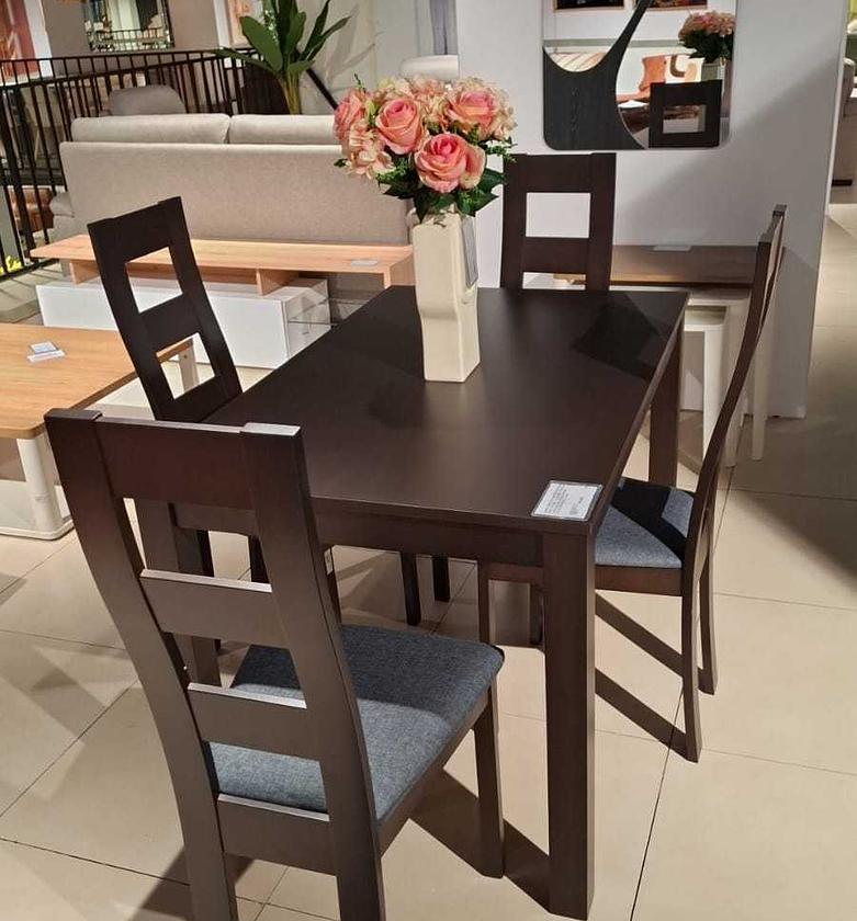 Dining table +4*chairs wood: image