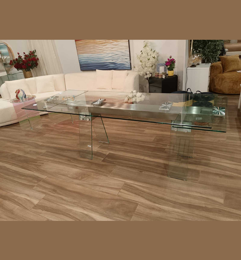 Dinning table 12mm glass green  image