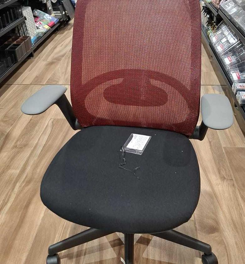 Chair swivel red, grey plastic+ image