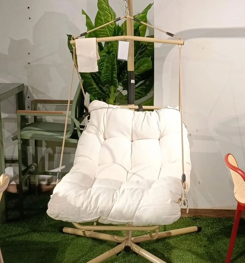 Chair beige steel k/d hanging image