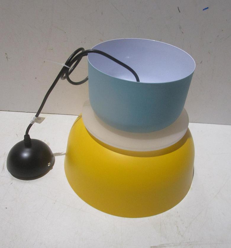 Ceiling lamp mint+yellow iron image