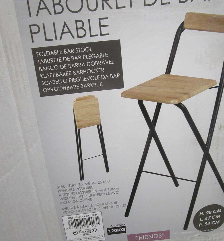 Dock foldable bar stool w image