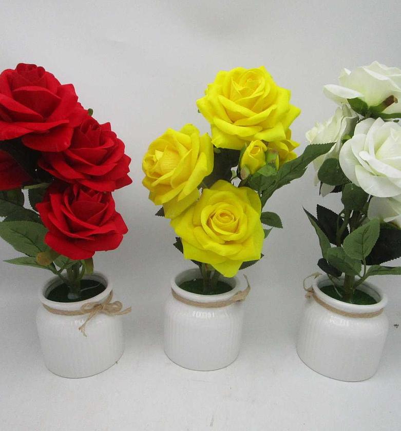 Artificial plante yellow white image