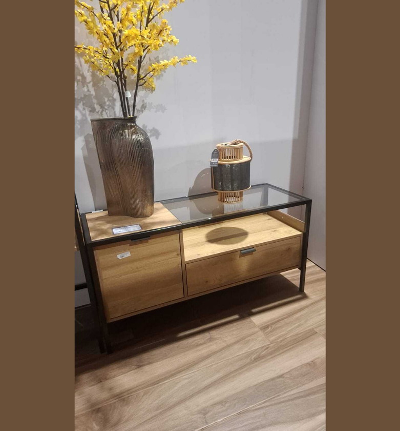 Tv stand melamine, iron frame image