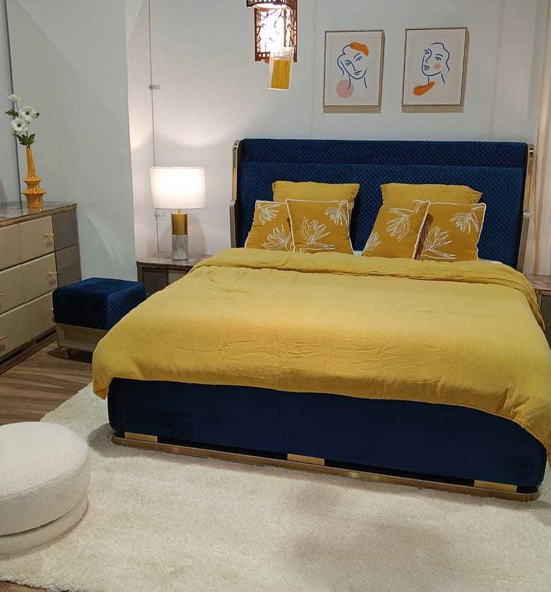 Bed 1800*2000+2ns+dresser+mirror - mdf image