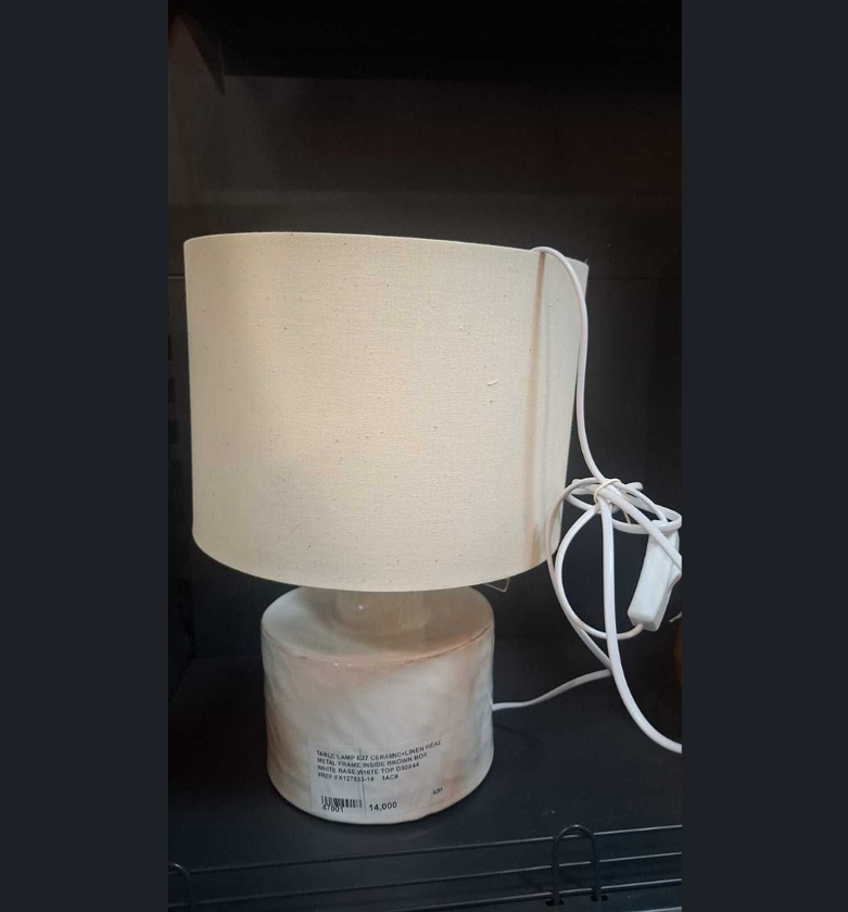 Table lamp e27 ceramic+linen image