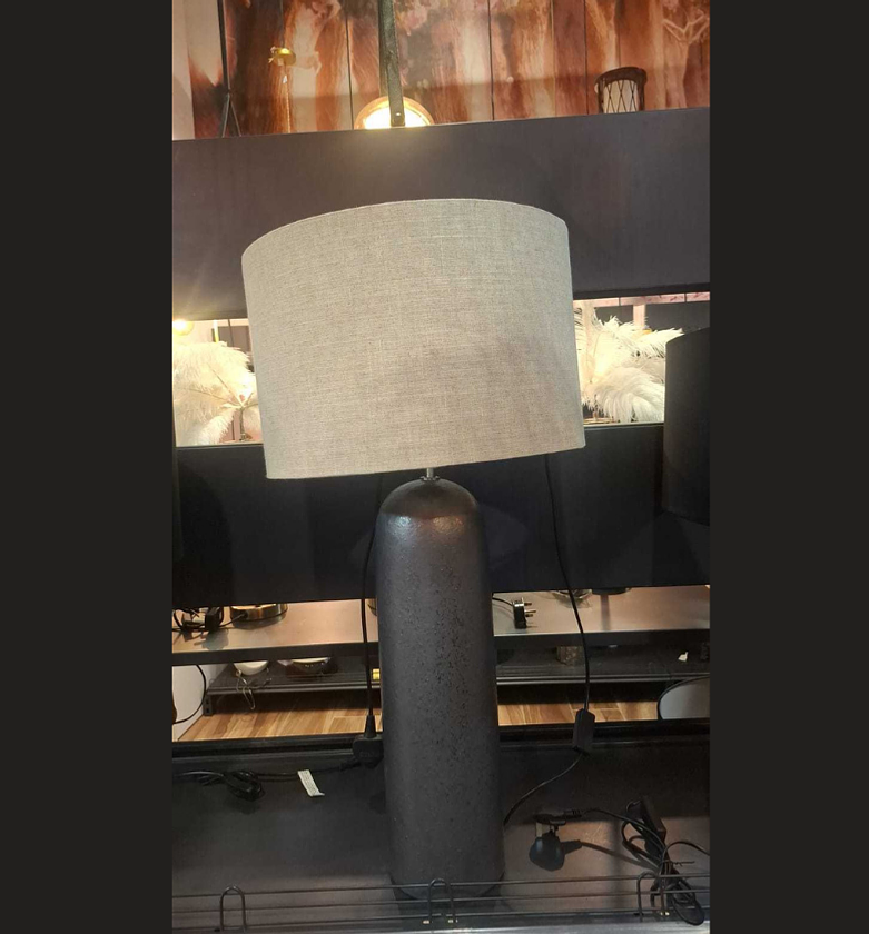 Table lamp e27 ceramic+linen image