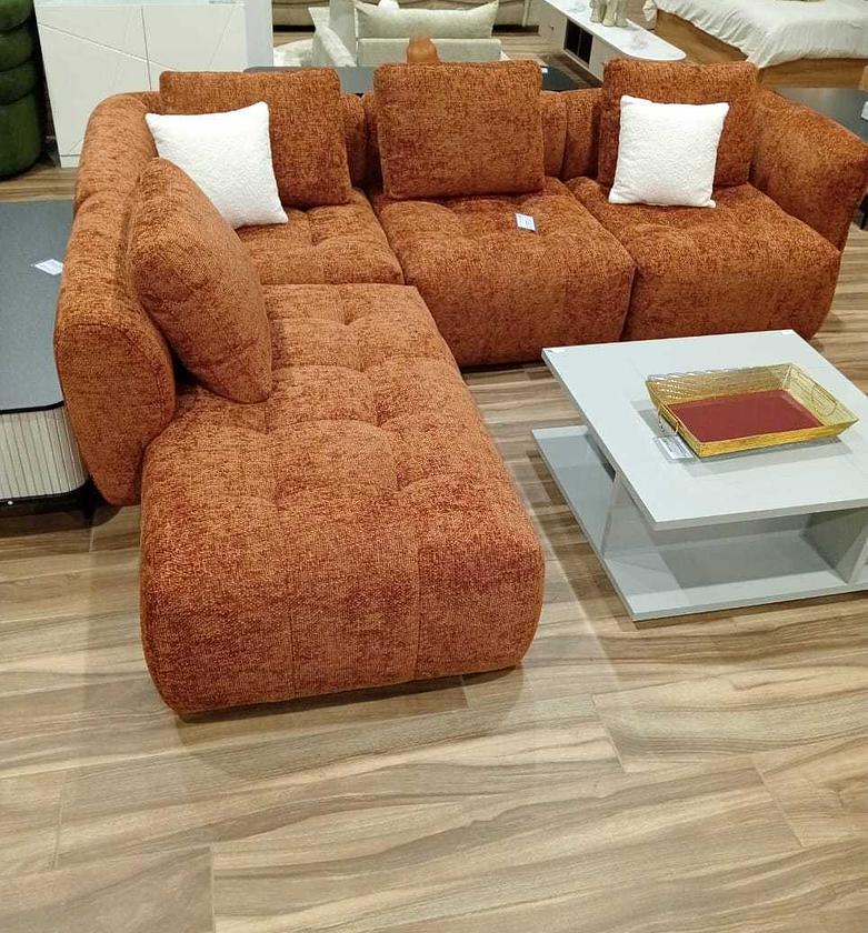 Sofa corner fabric rust set image