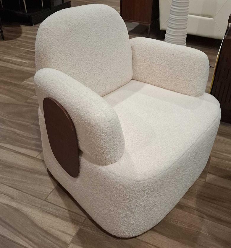 Teddy Leisure Armchair – Walnut Frame & Cream Upholstery image