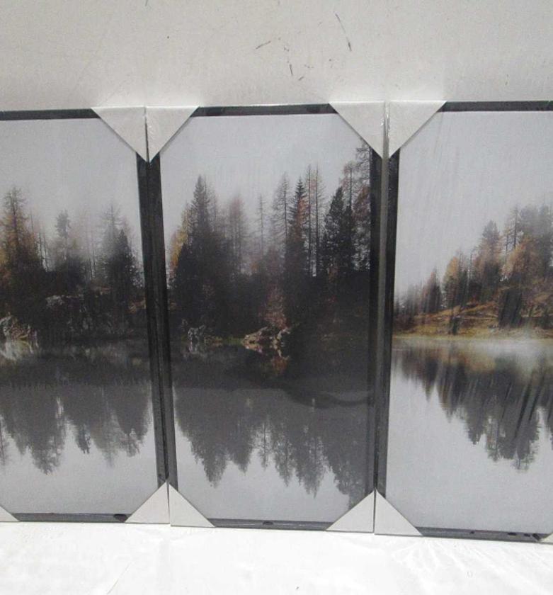 Canvas triple printed with MDF back and plastic frame, image