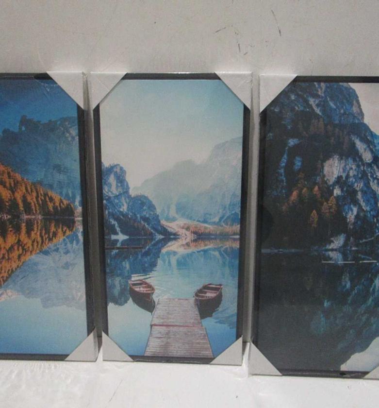 Canvas triple printed with MDF back and plastic frame, image