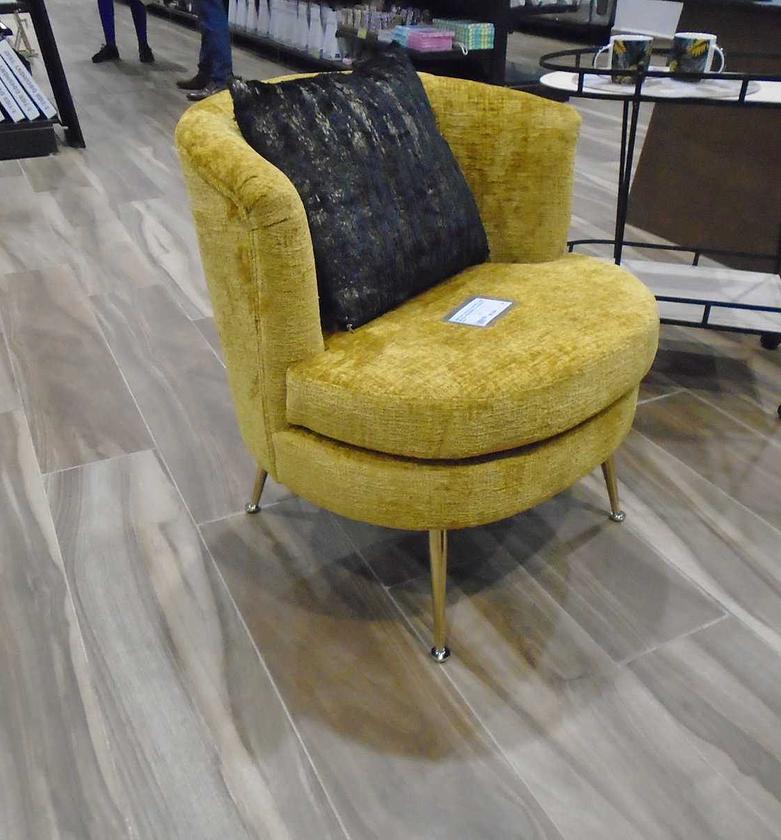 Armchair fabric yellow with image