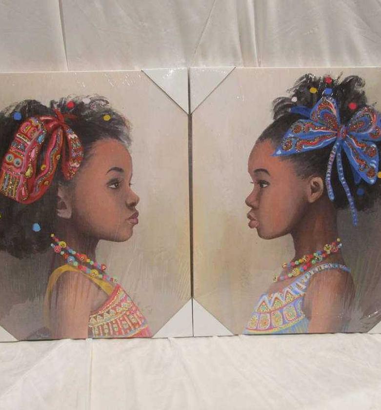 OIL PAINTING SET OF 2 BAB image