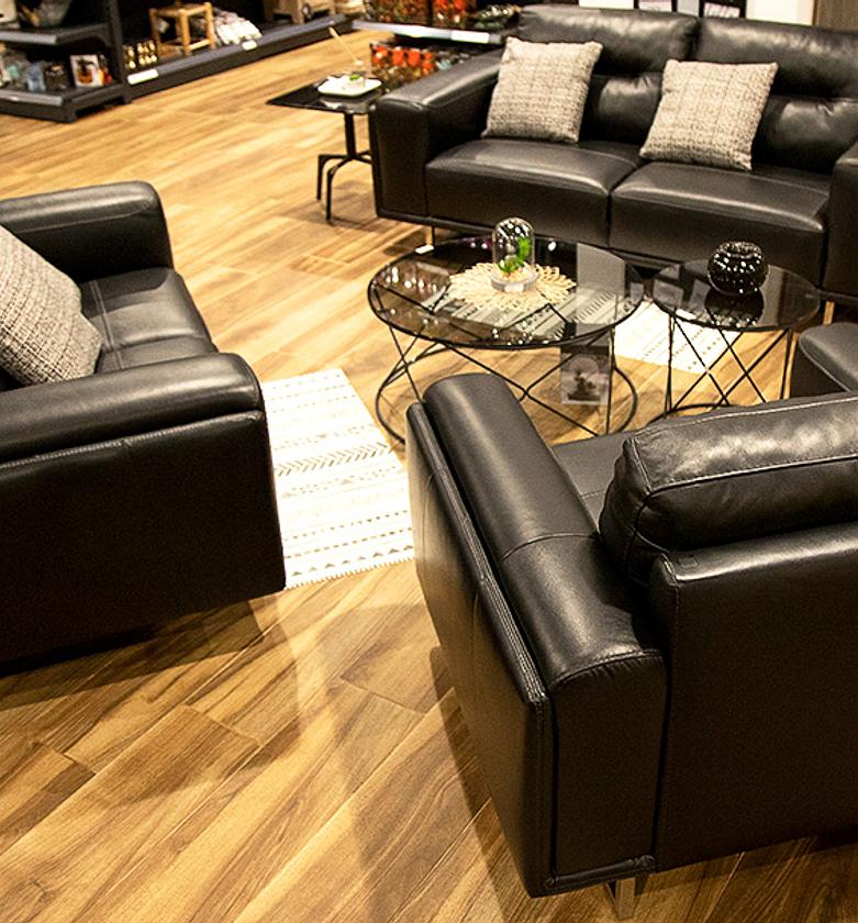 3+2+1 Leather Sofa Set – Black image