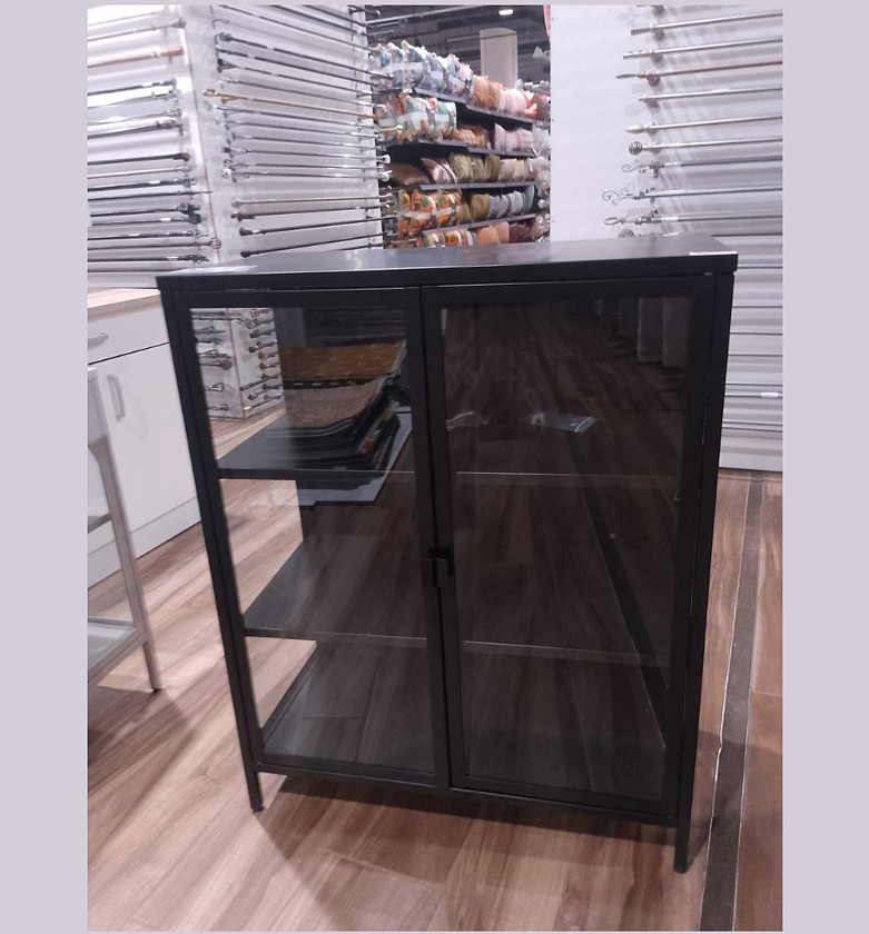 Cabinet 2 doors steel glass image