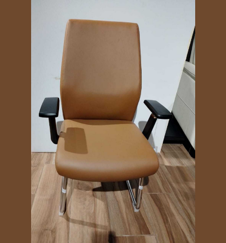 Visitor chair back:dk brown+ image