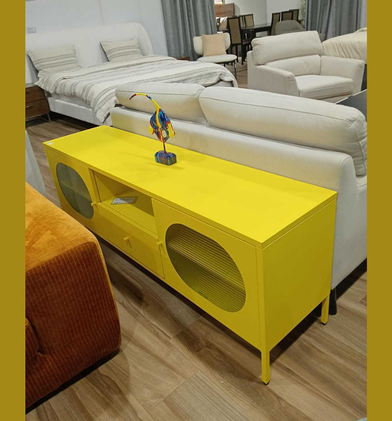 Tv sideboard 2 doors with 5mm wave temp. glass image