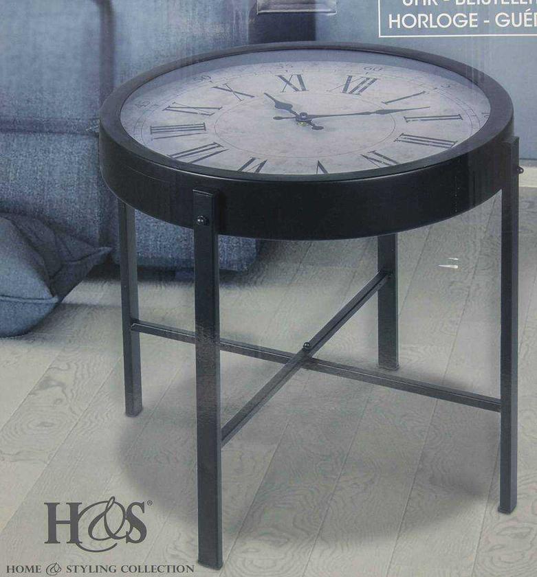 CLOCK TABLE, METAL GLASS image