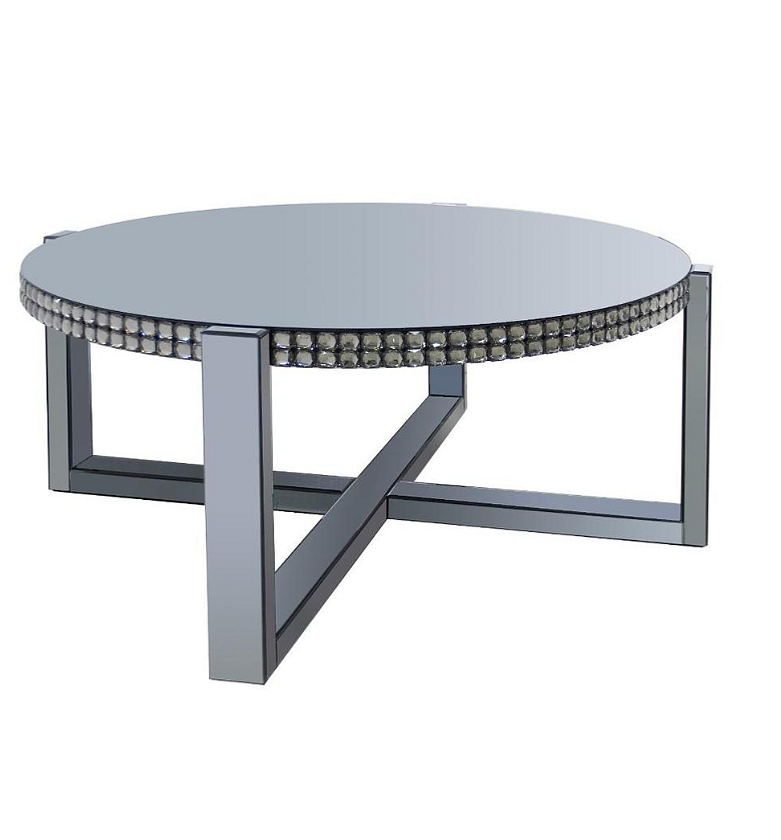 Smoke Grey Mirror Coffee Table – 97.5x46 cm image