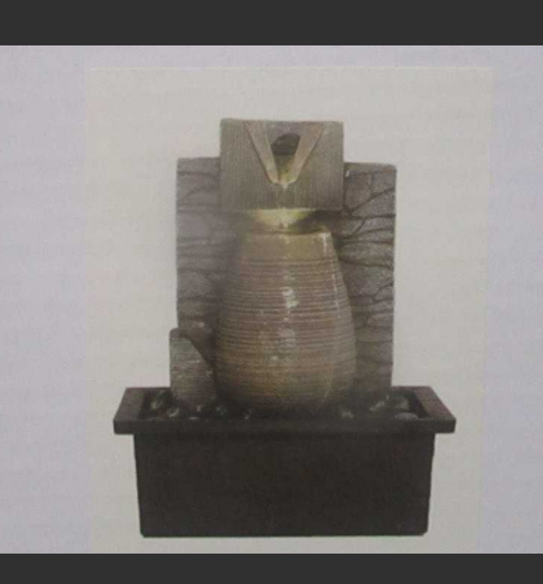 Decorative polyresin fountain with plastic base image
