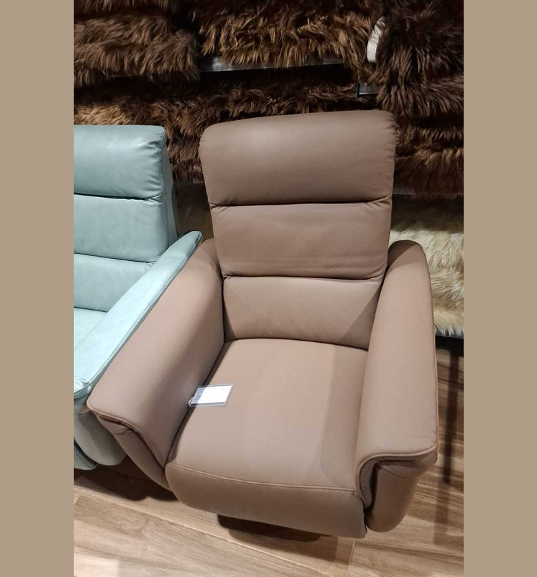 Luxora Dark Brown Leather Electric Recliner Chair image