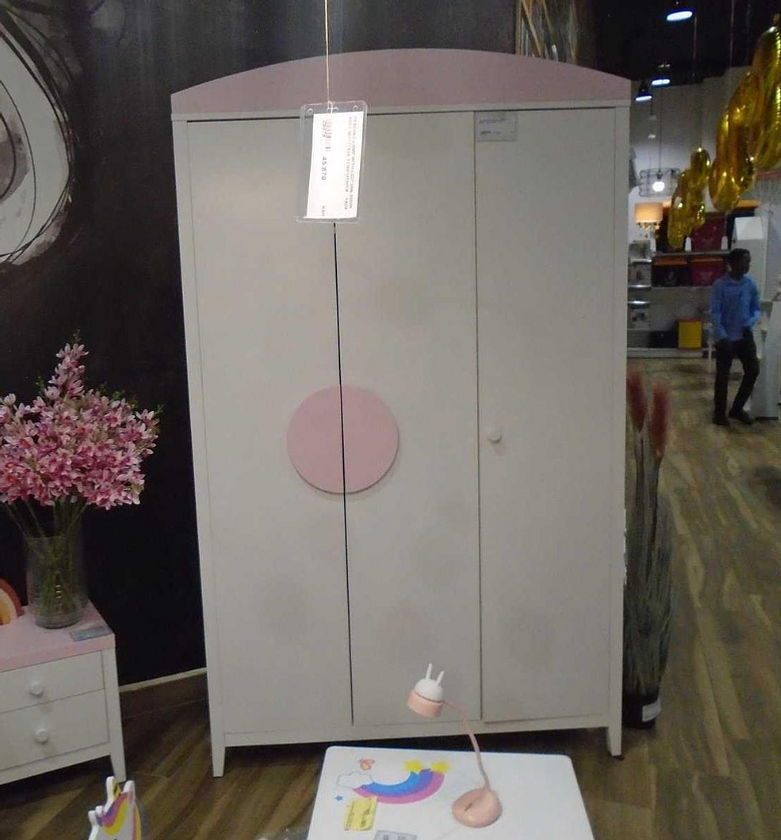 3-Door Wardrobe – Pink Finish, 1285×560×2128 mm image