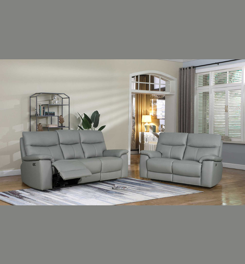 Luxora Grey Leather Sofa Set 3+2+1 image