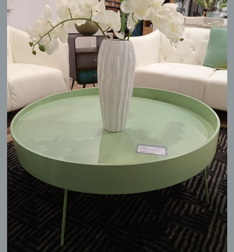 Idea C Table – Painted MDF with Metal Legs, Green RAL 6021 image