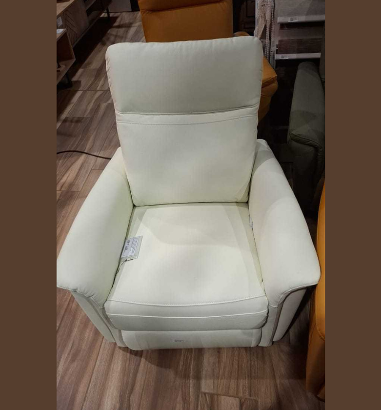 Belvaro White Leather Recliner Chair image