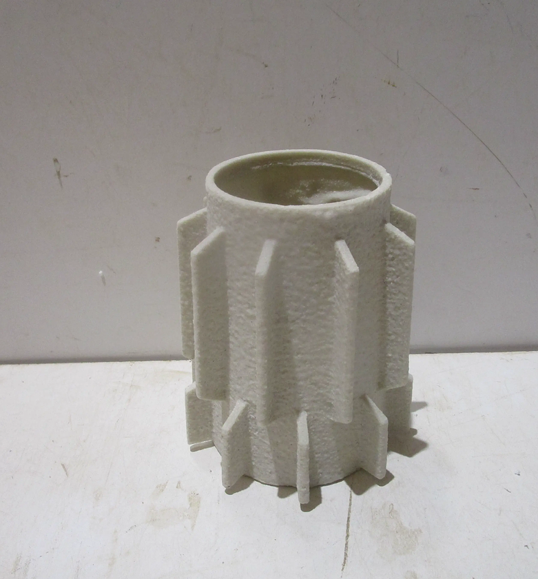 Vase resin abstract dk beige image