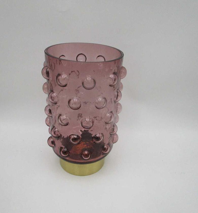 Vase glass gold metal base image