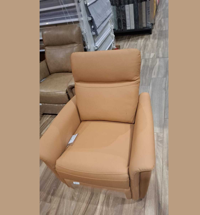 Luxora Camel Leather Recliner Chair image