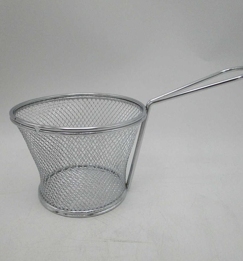 Chips basket round metal silver image