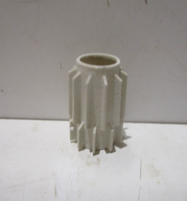 Vase resin abstract dk beige image