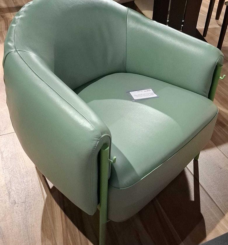 Armchair leather dark olive image