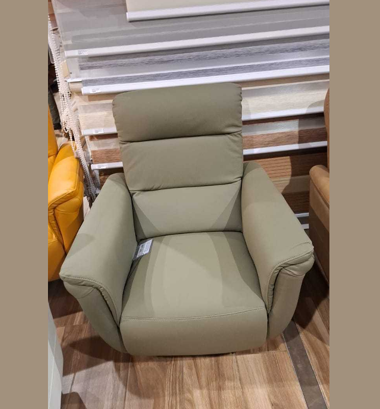 Luxora Kaki Leather Electric Recliner Chair image