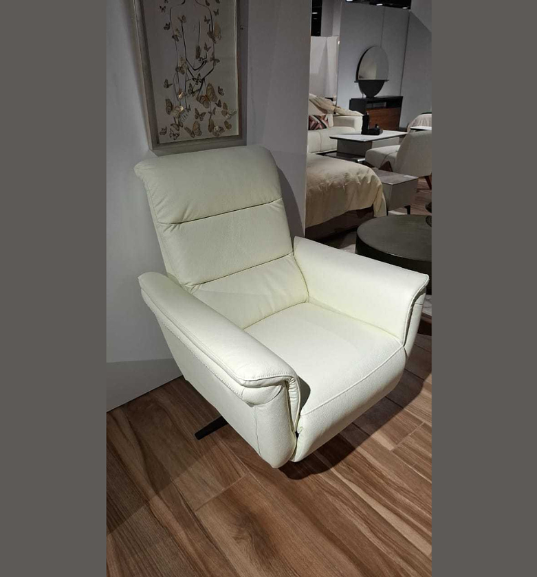 Luxora White Leather Electric Recliner Chair image