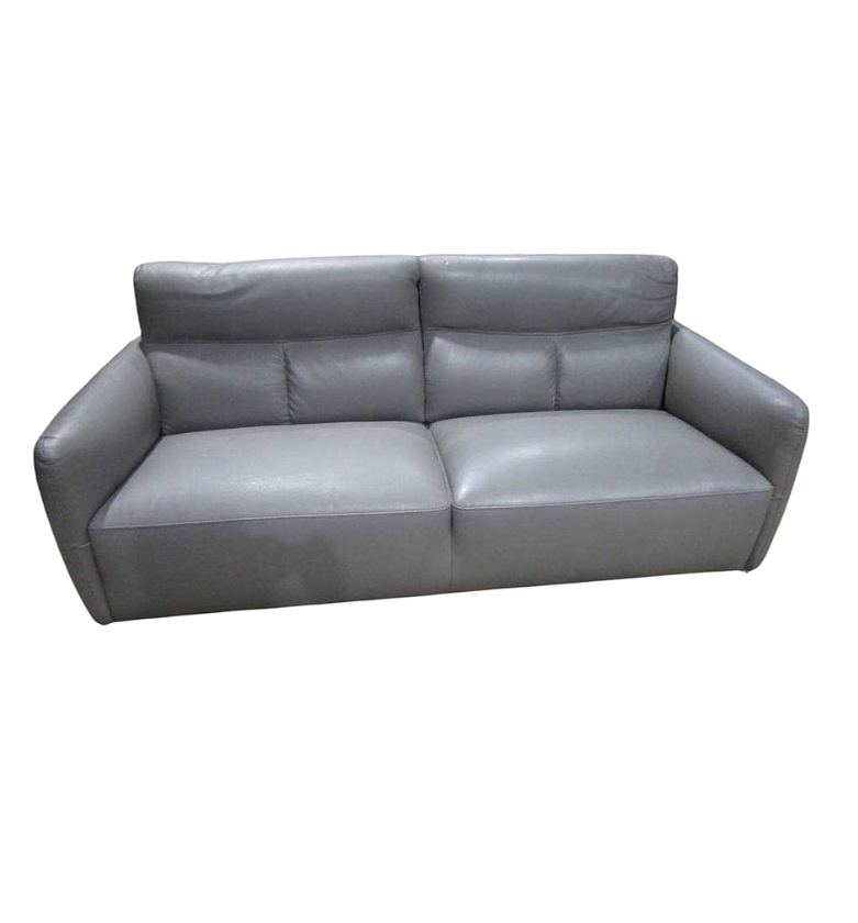 3-Seater Leather Sofa – Cement Color image