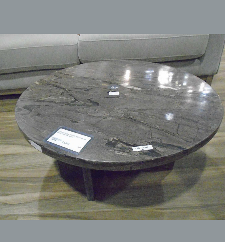 Brown Round Coffee Table – 76x36 cm image