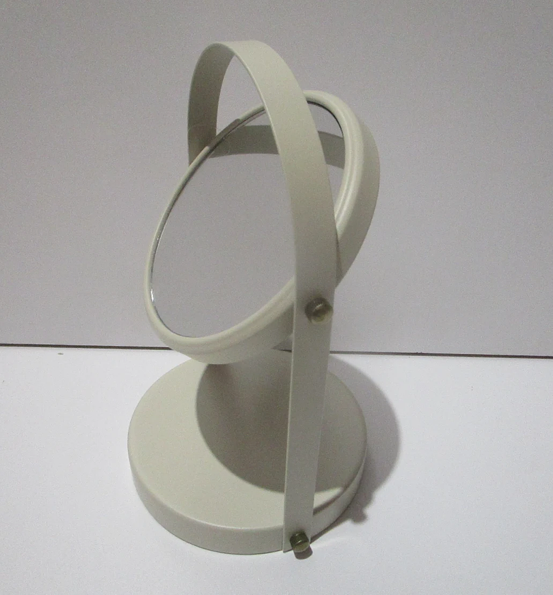 Duo Round Pivot Mirror – Ivory Finish image