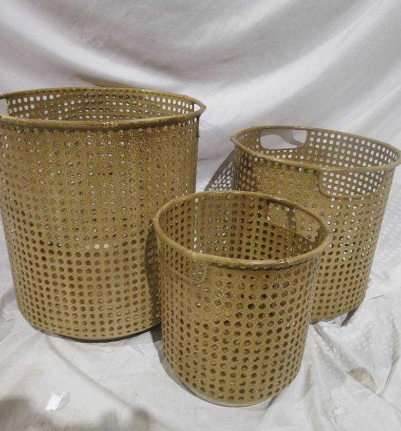 SET OF 3 METAL STORAGE BU image