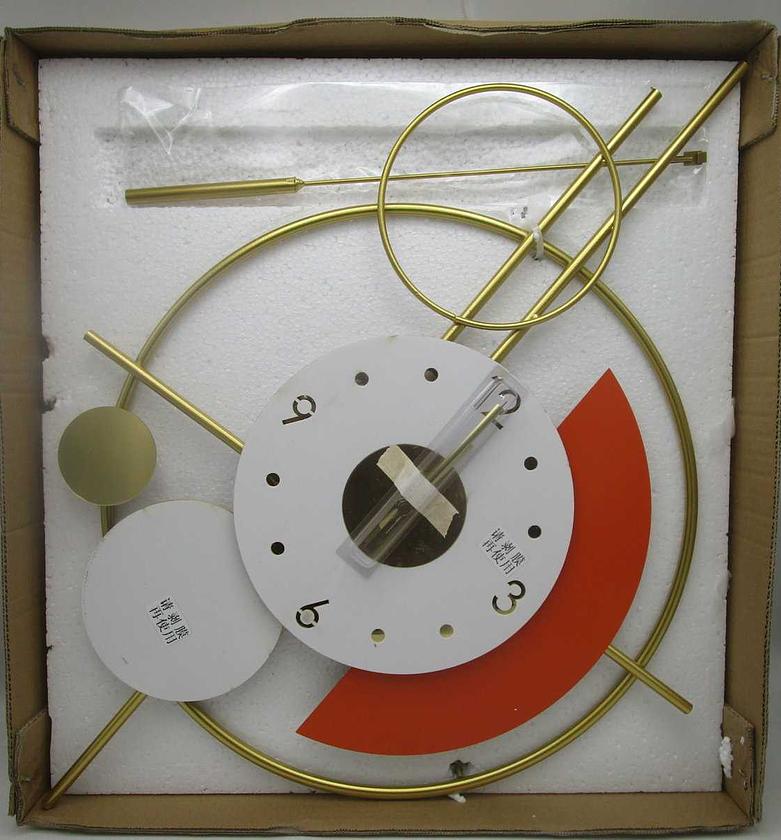 Clock wallwhite+--orange+--gold 45*78cm #ref:407# image