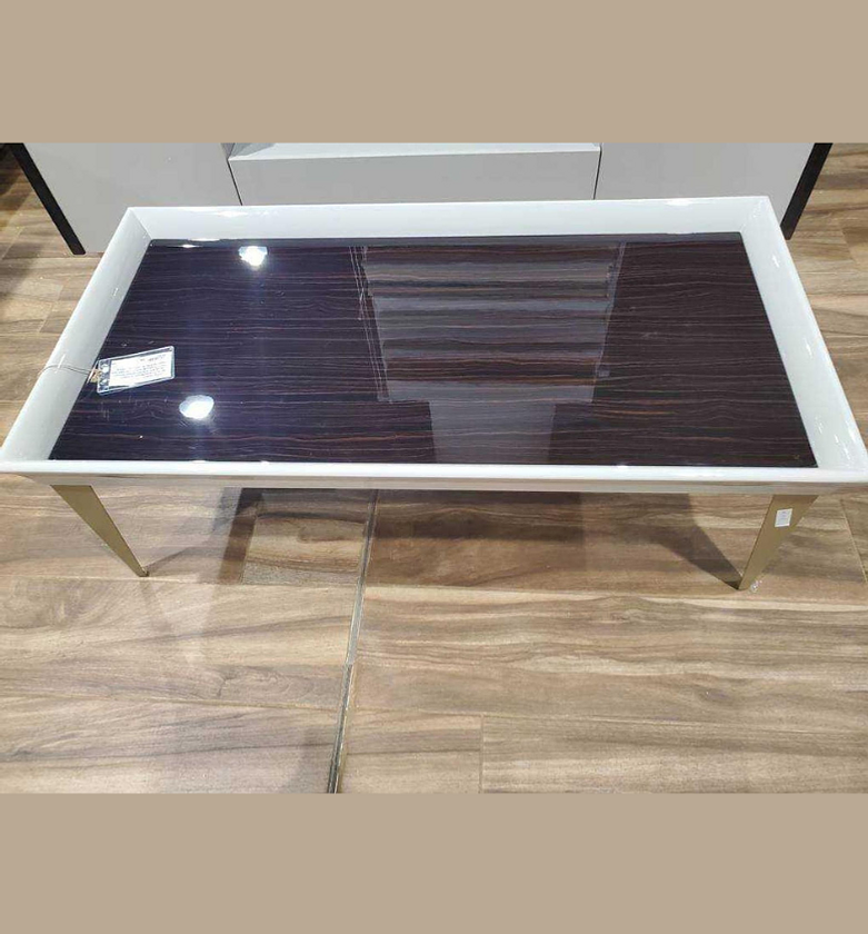 Luxury Coffee Table with Titanium Gold & Grey Lacquer, Ebony Finish image