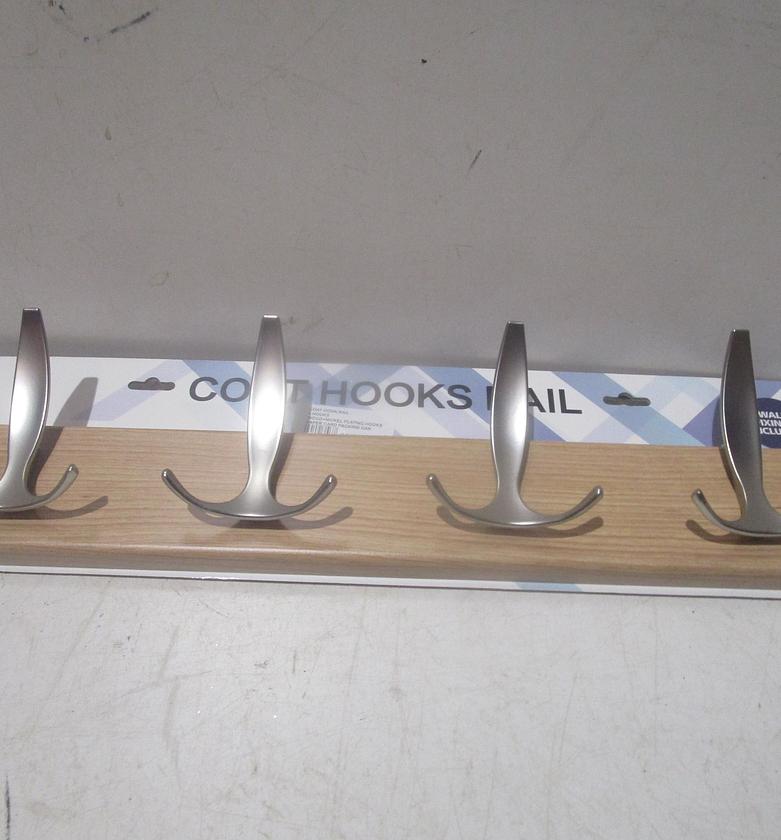Coat hook rail 4 hooks image