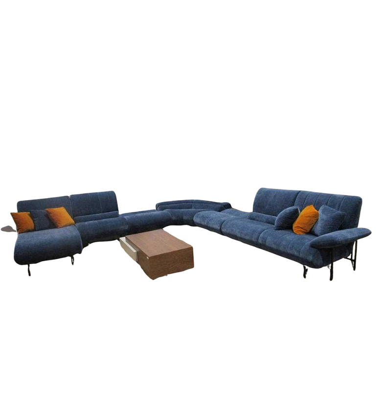 Modular Corner Sofa Set with Coffee Table & Cushions – 6 PCS image