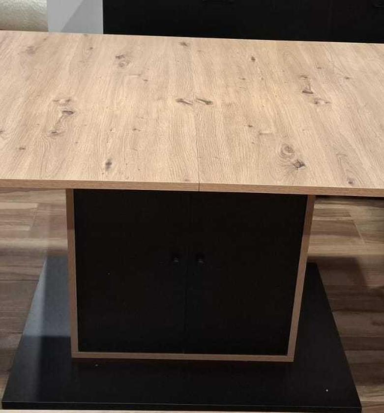 Dining table black wood  image