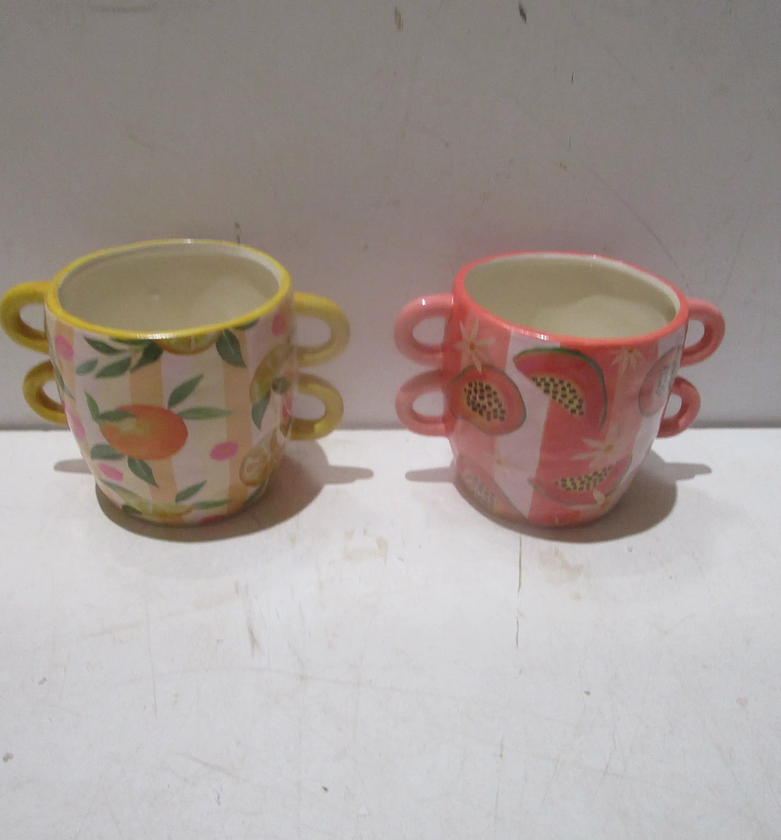 Cup ceramic with handel, two image